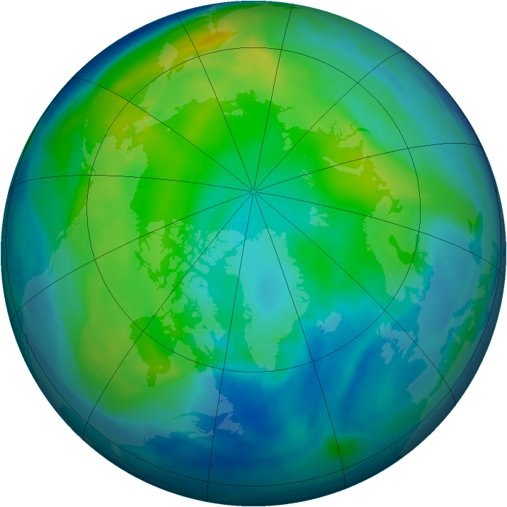 Arctic ozone map for 03 November 2007